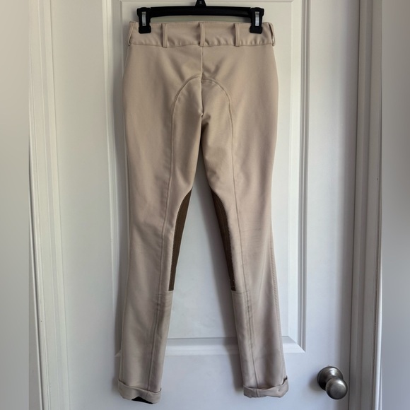 Belle & Bow Equestrian Pants Riding Jodhpurs Horse Show Gear Beige Youth Size 12 - Picture 7 of 11